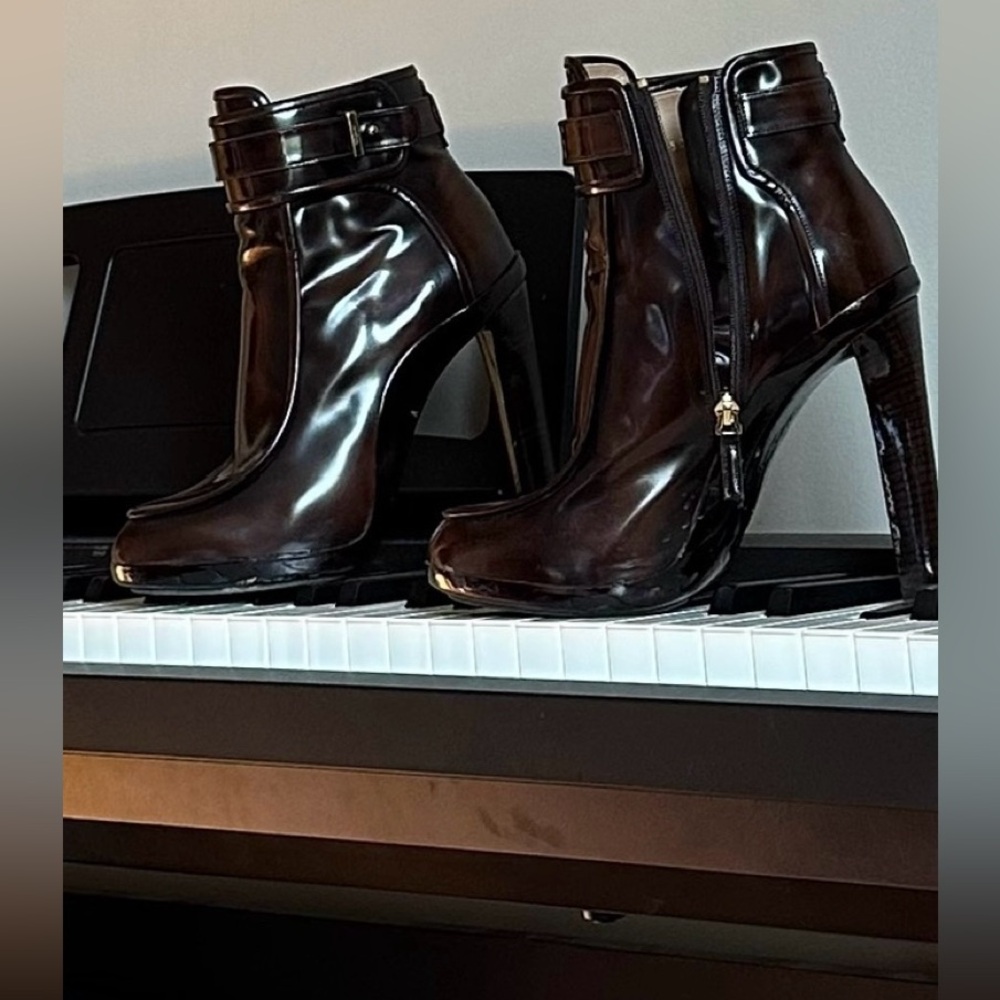Salvatore Ferragamo size 8.5.  Rich Burgundy high heel boots